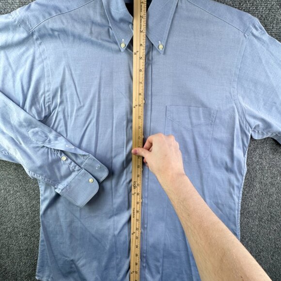 Gitman Bros For Fashion Post Louisville Button Up Shirt 15 33 Solid TTX 2x2 Blue - Picture 3 of 15